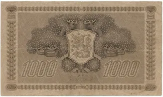 Finland 1.000 Markkaa,, 1922 reverse