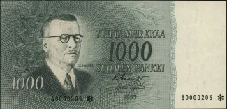 Finland 1.000 Markkaa, 1955 image