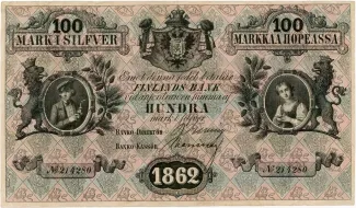 Finland 100 Markkaa, 1862 image