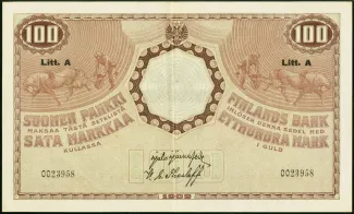 Finland 100 Markkaa,, 1909 image