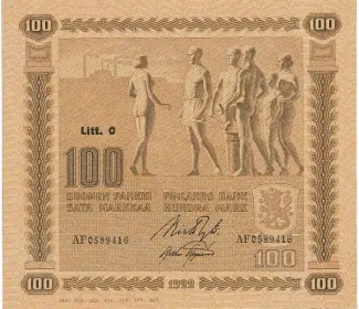 Finland 100 Markkaa,, 1922 image