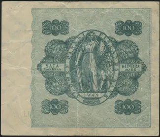 Finland 100 Markkaa,, 1945 reverse