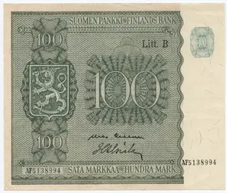 Finland 100 Markkaa,, 1945 image