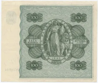 Finland 100 Markkaa,, 1945 reverse