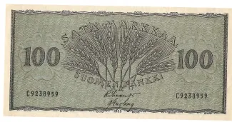 Finland 100 Markkaa, 1955 image