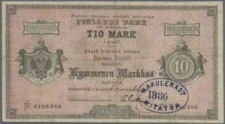 Finland 10 Markkaa, 1878 image
