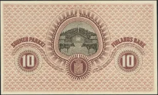 Finland 10 Markkaa, 1918 reverse