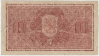Finland 10 Markkaa,, 1945 reverse