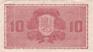 Finland 10 Markkaa,, 1945 reverse