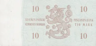 Finland 10 Markkaa,, 1963 reverse