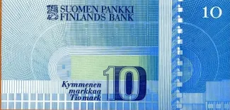 Finland 10 Markkaa, 1986 reverse