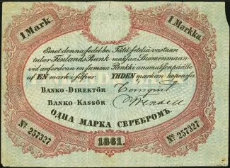 Finland 1 Markka, 1861 image