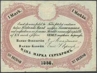 Finland 1 Markka, 1866 image