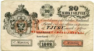 Finland 20 Markkaa, 1862 image