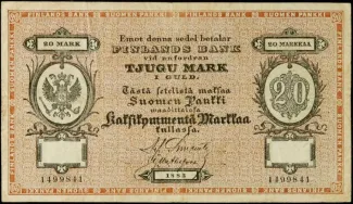 Finland 20 Markkaa, 1882 image