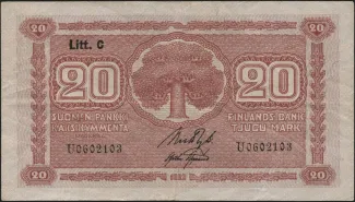 Finland 20 Markkaa,, 1922 image
