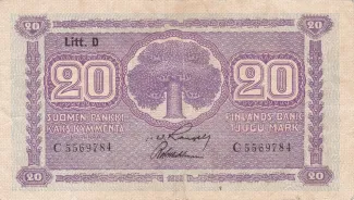 Finland 20 Markkaa,, 1939 image
