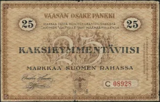 Finland 25 Markkaa, 1918 image