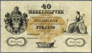 Finland 40 Markkaa, 1862 image