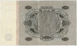 Finland 5.000 Markkaa, 1945 reverse