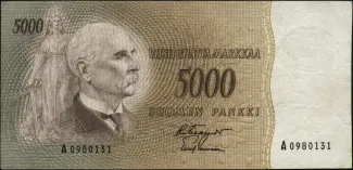 Finland 5.000 Markkaa, 1955 image