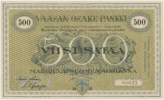 Finland 500 Markkaa, 1918 image
