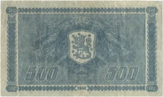 Finland 500 Markkaa,, 1945 reverse