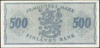 Finland 500 Markkaa, 1955 reverse