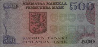 Finland 500 Markkaa, 1975 reverse