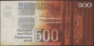 Finland 500 Markkaa, 1986 reverse