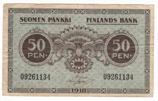 Finland 50 Pennia, 1918 image