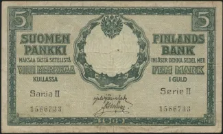 Finland 5 Markkaa, 1909 image