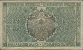 Finland 5 Markkaa,, 1909 reverse
