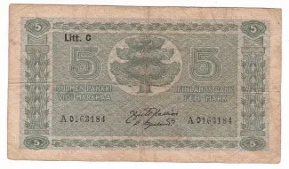 Finland 5 Markkaa,, 1922 image