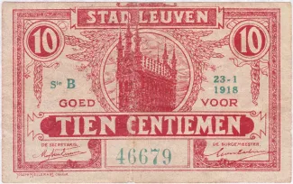 Flemish Brabant (Leuven) 10 Centimes, 1918