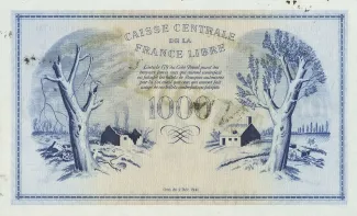 French Guiana 1.000 Francs, 1941 reverse