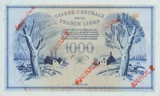 Martinique 1.000 Francs, 1941 reverse
