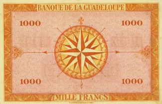 Guadeloupe 1.000 Francs, 1942 reverse
