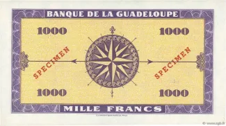 Guadeloupe 1.000 Francs, 1942 reverse