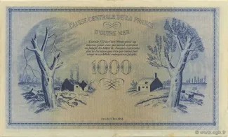 Guadeloupe 1.000 Francs, 1944 reverse