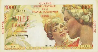 French Guiana 1.000 Francs, 1947 image
