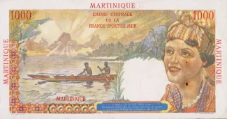 Martinique 1.000 Francs, 1947-1949 reverse