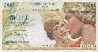Saint-Pierre and Miquelon 1.000 Francs, 1950 image