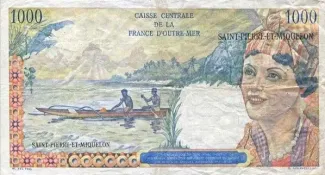 Saint-Pierre and Miquelon 1.000 Francs, 1950-1960 reverse