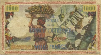 Guadeloupe 1.000 Francs, 1960 reverse