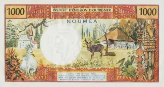 New Caledonia 1.000 Francs, 1969 reverse