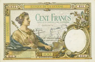 French Guiana 100 Francs, 1933 image