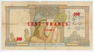 New Caledonia 100 Francs, 1939 reverse