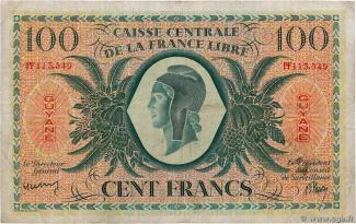 French Guiana 100 Francs, 1941 image
