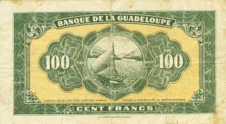 Guadeloupe 100 Francs, 1942 reverse